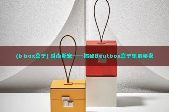 (b box盒子) 时尚新宠——揭秘Beutbox盒子里的秘密